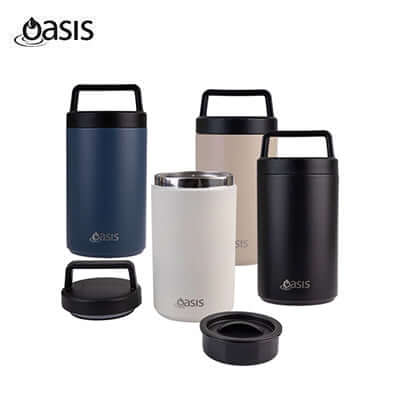 Oasis Stainless Steel Insulated Dual Compartment Food Flask with Handle 700ML Executive Corporate Gifts Singapore