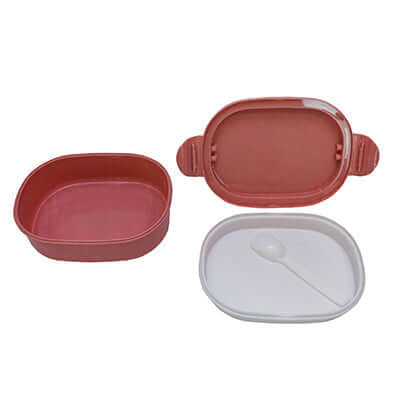 Oval Wheat Fiber Lunch Box with spoon Executive Corporate Gifts Singapore
