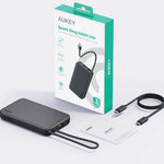 Aukey PB-Y53 Spark Sling 10000mAh Lite Slim PB Built-in USB-C Cable