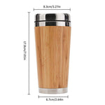 Bamboo Stainless Steel Coffee Mug with Leak-Proof Cover | AbrandZ Corporate Gifts