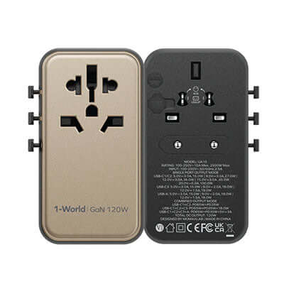 Momax 1-World Universal 4-Port Travel GaN Charger 120W + USB-C Cable Executive Corporate Gifts Singapore