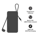 Momax 1-Power Vital+ Power Bank 10000mAh With 2 Built-In USB-C Cables