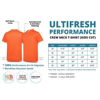 Ultifresh Performance Crew Neck T-Shirt (Kids Cut) Executive Corporate Gifts Singapore