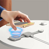 Mazer MagTrifold03 Qi2 Certified 15W 3-in-1 Foldable Wireless Travel Charger