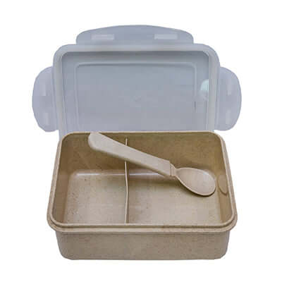 Eco Friendly Rectangle Wheat Straw Lunch Box with Compartment Executive Corporate Gifts Singapore