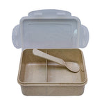 Eco Friendly Rectangle Wheat Straw Lunch Box with Compartment | AbrandZ Corporate Gifts