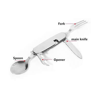 4 in 1 Multifunction Stainless Steel Foldable Travel Cutlery Executive Corporate Gifts Singapore