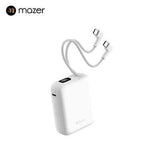 Mazer PowerCharge Nano Duo 10,000mAh PD35W Power Bank with Built-in Dual USB-C Cables (CCC Certified)