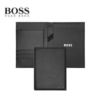 Hugo Boss Folder A5 Monogram Black showcasing its elegant design and luxurious materials, ideal corporate gift option.