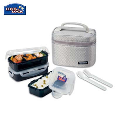 Lock & Lock 3-tier BPA Free Lunch Box with Cutlery Executive Corporate Gifts Singapore