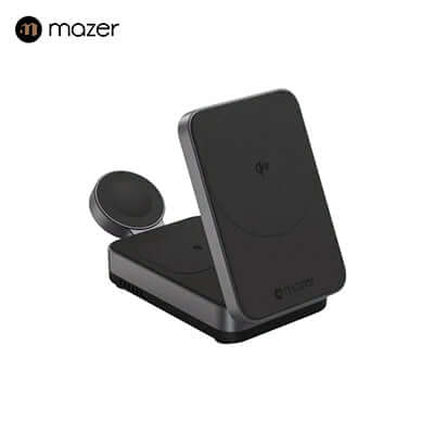 Mazer MagFold Trio Qi2 Certified 15W Foldable 3-in-1 Wireless Charger Executive Corporate Gifts Singapore
