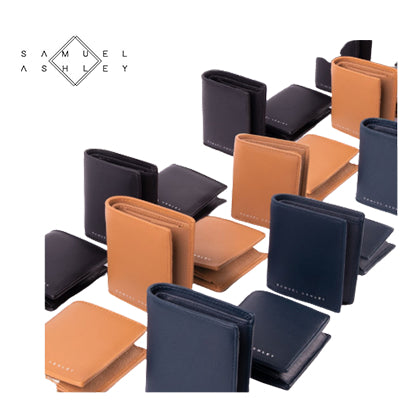Samuel Ashley Chandler Italian Leather Vertical Bi-Fold with Coin Case (RFID Protected) Executive Corporate Gifts Singapore