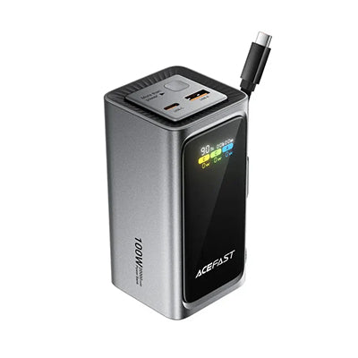 Acefast M33 Power Bank 20000mAh PD 100W Fast Charging with Built-In Cable CCC Certified