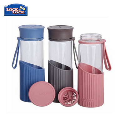 Lock & Lock Stripe Glass Water Bottle 500ml Executive Corporate Gifts Singapore