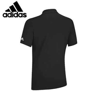 Back view of black adidas Men Comfort Golf Polo Tee