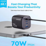 Anker Zolo 70W Fast Charging 4-Port GaN Compact Foldable Charger A121C