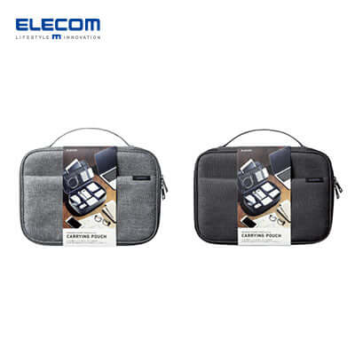 ELECOM BMA-GP15 Organizer Pouch with Handle Double Zipper Adjustable Executive Corporate Gifts Singapore