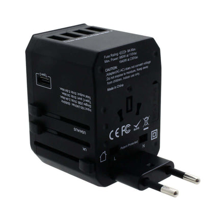 Valore Universal Travel Adaptor with 4 USB + 1 Type-C Output (AC57) Executive Corporate Gifts Singapore