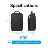 Vention Water-Repellent Laptop Backpack KRRB0 specifications showcasing dimensions and water-repellent features.