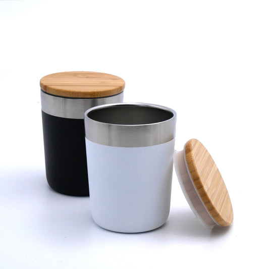 Eco Friendly Vacuum Coffee Tumbler with Bamboo Lid Executive Corporate Gifts Singapore