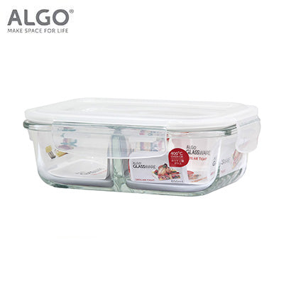 Algo Rectangular Glass Container with 2 Divider Executive Gifts Singapore