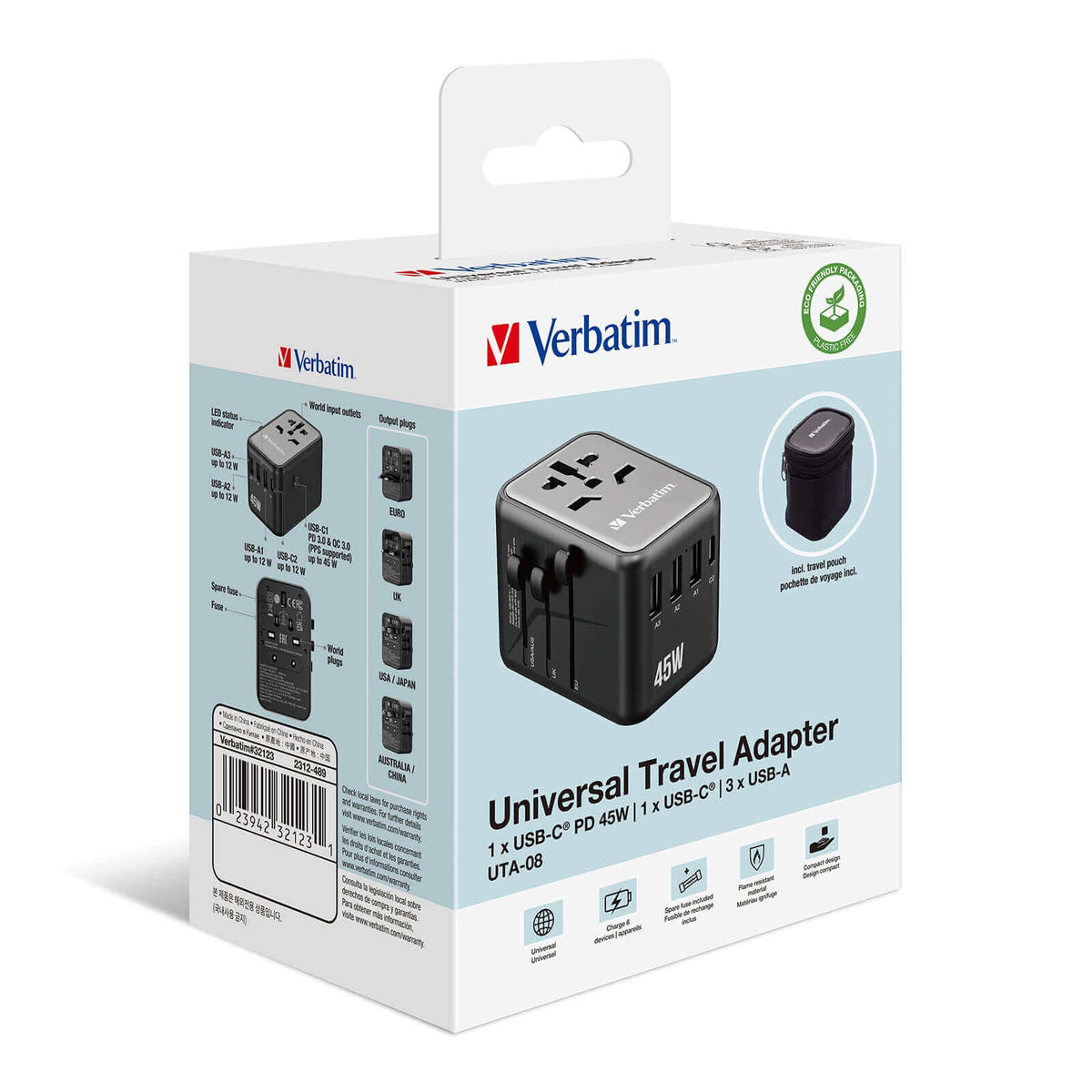 Verbatim 32123 5 Port 45W Universal Travel Adapter Executive Gifts Singapore