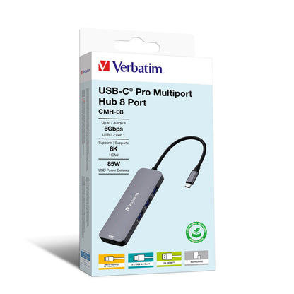 Verbatim USB-C Pro Multiport Hub 8 Port (CMH-08) Executive Corporate Gifts Singapore