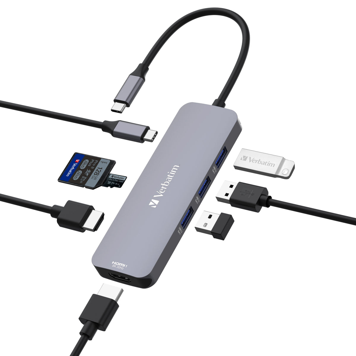 Verbatim USB-C Pro Multiport Hub 8 Port (CMH-08) Executive Corporate Gifts Singapore
