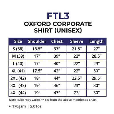 Ultifresh FTL3 Oxford Corporate Shirt Executive Corporate Gifts Singapore