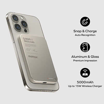 Momax Q.Mag X Magnetic Wireless Power Bank 5000mAh - Gen 2 Executive Corporate Gifts Singapore