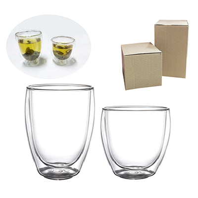 Double Wall Glass with kraft paper box packaging Executive Corporate Gifts Singapore
