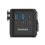 Momax 1-World+ 3-Port Travel Charger Built-In USB-C Cable 25W