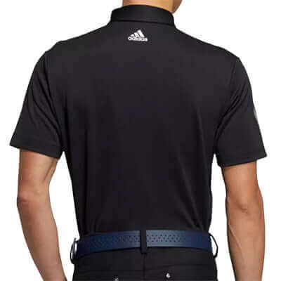 Back view of adidas Aeroready Short Sleeve Polo Shirt, showcasing its sleek design and comfort for golf enthusiasts.