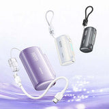 Remax WP-117 Compact Powerbank with Cable Lanyard in various colors with fast charging capabilities.
