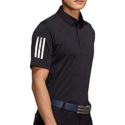 adidas Aeroready Short Sleeve Polo Shirt in black, perfect for executive corporate gifts and enhancing golf performance.