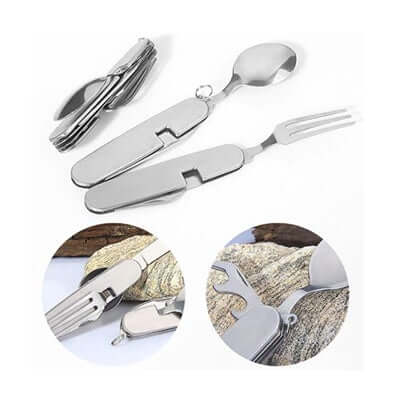4 in 1 Multifunction Stainless Steel Foldable Travel Cutlery Executive Corporate Gifts Singapore