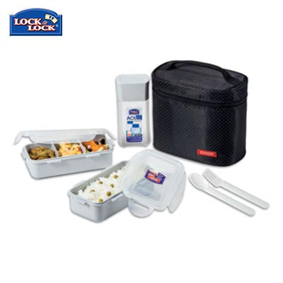 Lock & Lock 2-tier BPA Free Lunch Box and Water Bottle Set | AbrandZ Corporate Gifts