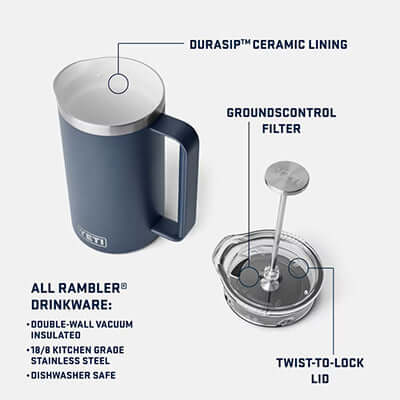 Yeti Rambler™ 34 oz French Press with Twist-To-Lock French Press Lid Corporate Gifts Singapore