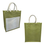 Eco Friendly Jute Tote Bag with Canvas Pocket | AbrandZ Corporate Gifts