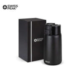 Swiss Peak Stealth Vacuum Mug in black with box, a premium corporate gift Singapore option.