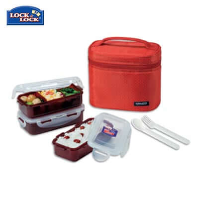 Lock & Lock 3-tier BPA Free Lunch Box with Cutlery Executive Corporate Gifts Singapore
