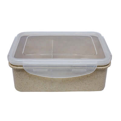 Eco Friendly Rectangle Wheat Straw Lunch Box with Compartment Executive Corporate Gifts Singapore