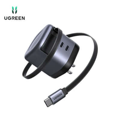 UGREEN 45W 3 in 1 GaN USB-C Charger with Retractable Cable Corporate Gift Singapore