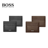 Hugo Boss Card holder Classic Smooth in black and brown, featuring 6 card slots and a currency compartment, ideal corporate gift.