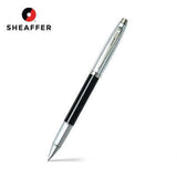 Sheaffer 100 Glossy Black Barrel Brushed Chrome Cap Rollerball Pen