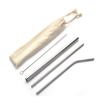 4 Pieces Stainless Steel Straw Set | AbrandZ Corporate Gifts