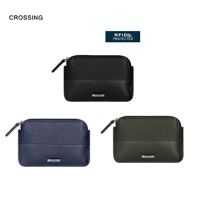 Crossing Infinite Leather Key Coin Pouch With Card Slots RFID Executive Gifts Singapore