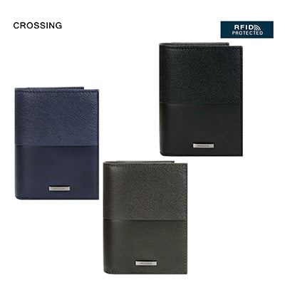 Crossing Infinite Short Leather Wallet With Coin Pouch RFID Executive Gifts Singapore