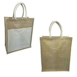 Eco Friendly Jute Tote Bag with Canvas Pocket | AbrandZ Corporate Gifts