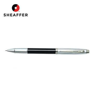 Sheaffer 100 Glossy Black Barrel Brushed Chrome Cap Rollerball Pen